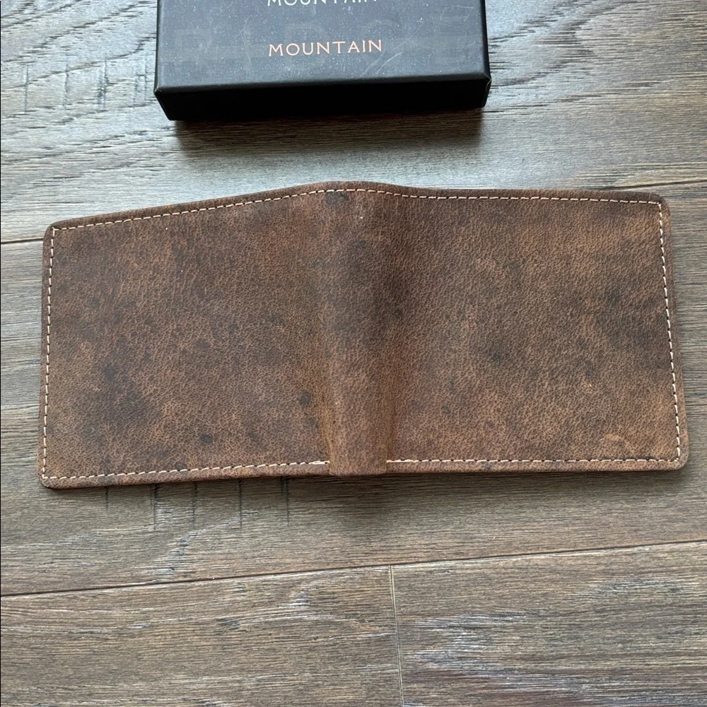 Ridge Mountain Genuine Leather bi-fold wallet,6 card,2 bill,1 ID & 2 other slots